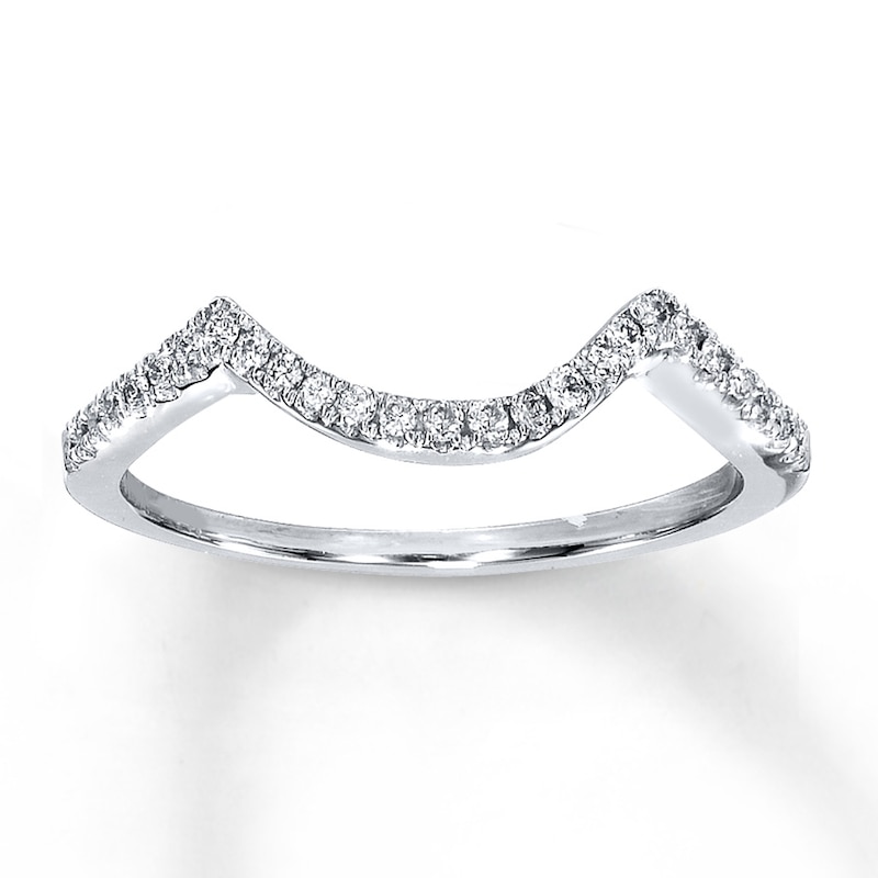 Main Image 1 of Previously Owned Diamond Wedding Band 1/8 ct tw Round-cut 14K White Gold Size 10