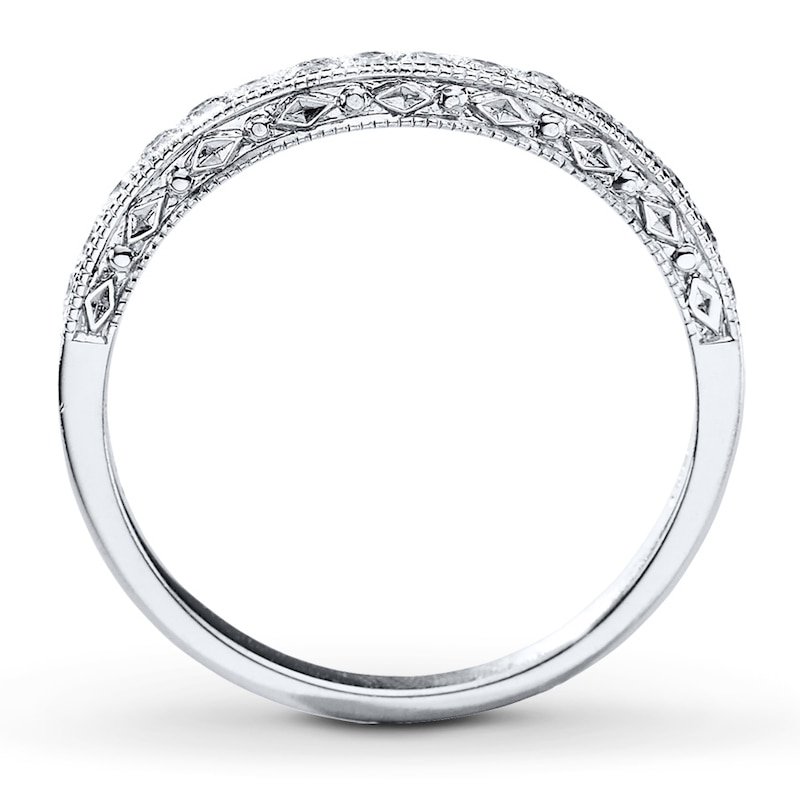 Main Image 2 of Previously Owned Diamond Wedding Band 1/4 ct tw Round-cut 14K White Gold - Size 9.5