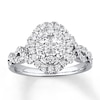 Thumbnail Image 1 of Previously Owned Engagement Ring 1 ct tw Round-cut Diamonds 14K White Gold Size 4.25