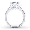 Thumbnail Image 1 of Previously Owned Engagement Ring 1-3/8 ct tw Princess & Round-cut Diamonds 14K White Gold - Size 9.5