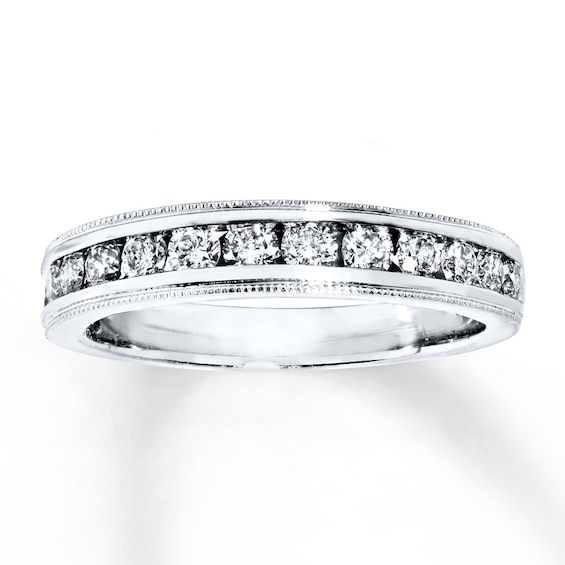Previously Owned Diamond Wedding Band 5/8 ct tw Round-cut 14K White Gold Size