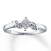Thumbnail Image 1 of Previously Owned Promise Ring 1/6 ct tw Princess & Round-cut 14K White Gold Size 4