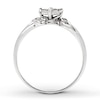 Thumbnail Image 2 of Previously Owned Promise Ring 1/6 ct tw Princess & Round-cut 14K White Gold Size 4
