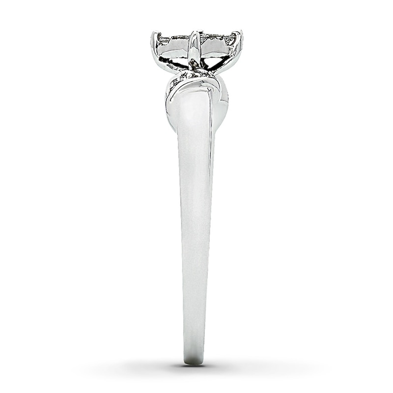 Main Image 3 of Previously Owned Promise Ring 1/6 ct tw Princess & Round-cut 14K White Gold Size 4