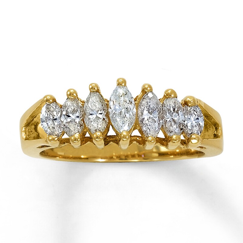Main Image 1 of Previously Owned Anniversary Band 1 ct tw Marquise-cut Diamonds 14K Yellow Gold - Size 10.5