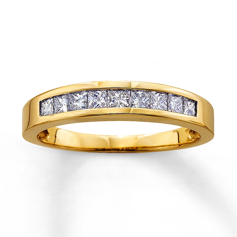 Main Image 1 of Previously Owned Wedding band 1/2 ct tw Princess-cut Diamonds 14K Yellow Gold - Size 9.5