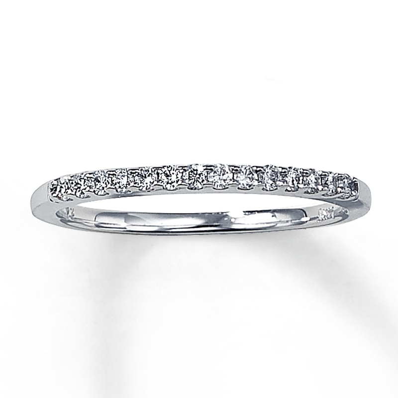Main Image 1 of Previously Owned Wedding Band 1/6 ct tw Round-cut Diamonds 14K White Gold Size 3.75