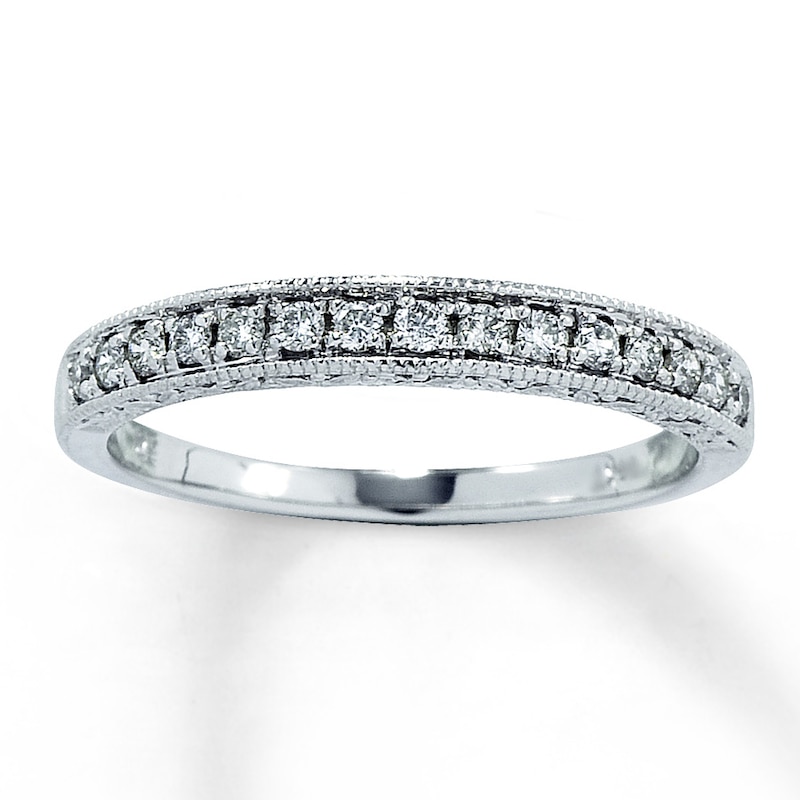 Main Image 1 of Previously Owned Wedding Band 1/4 ct tw Round-cut Diamonds 14K White Gold Size 9.5