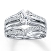 Thumbnail Image 4 of Previously Owned Wedding Ring 1/4 ct tw Round-cut Diamonds 14K White Gold - Size 4.25