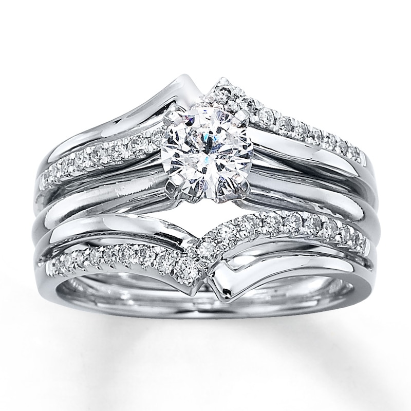 Main Image 4 of Previously Owned Wedding Ring 1/4 ct tw Round-cut Diamonds 14K White Gold - Size 4.25