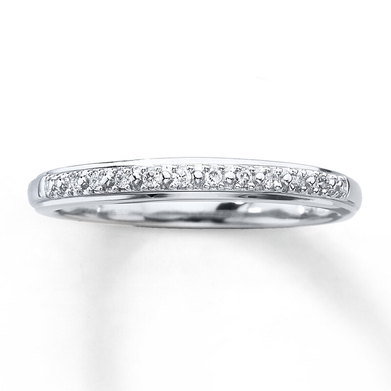 Main Image 1 of Previously Owned Diamond Wedding Band 1/20 ct tw Round-cut 10K White Gold Size 12
