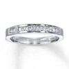 Thumbnail Image 1 of Previously Owned Diamond Wedding Band 1/3 ct tw Princess & Baguette-cut 14K White Gold - Size 4