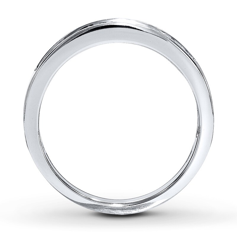 Main Image 2 of Previously Owned Diamond Wedding Band 1/3 ct tw Princess & Baguette-cut 14K White Gold - Size 4
