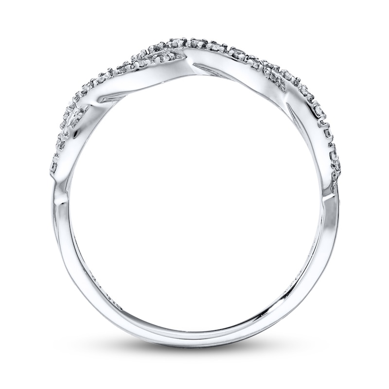 Main Image 2 of Previously Owned Anniversary Ring 1/6 ct tw Round-cut Diamonds 10K White Gold - Size 10.5