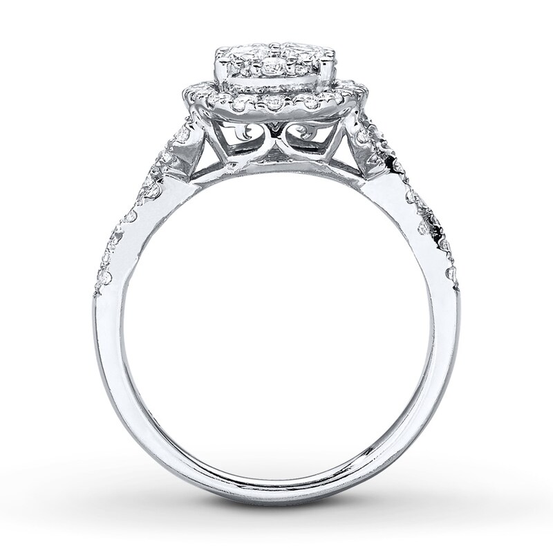 Main Image 2 of Previously Owned Engagement Ring 1 ct tw Round-cut Diamonds 14K White Gold Size 5.5