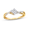 Thumbnail Image 1 of Previously Owned Diamond Ring 1/6 ct tw Princess & Round-cut 10K Yellow Gold Size 3.25