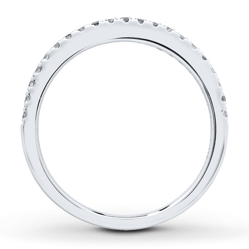 Main Image 2 of Previously Owned Diamond Wedding Band 1/5 ct tw Round-cut 14K White Gold - Size 4