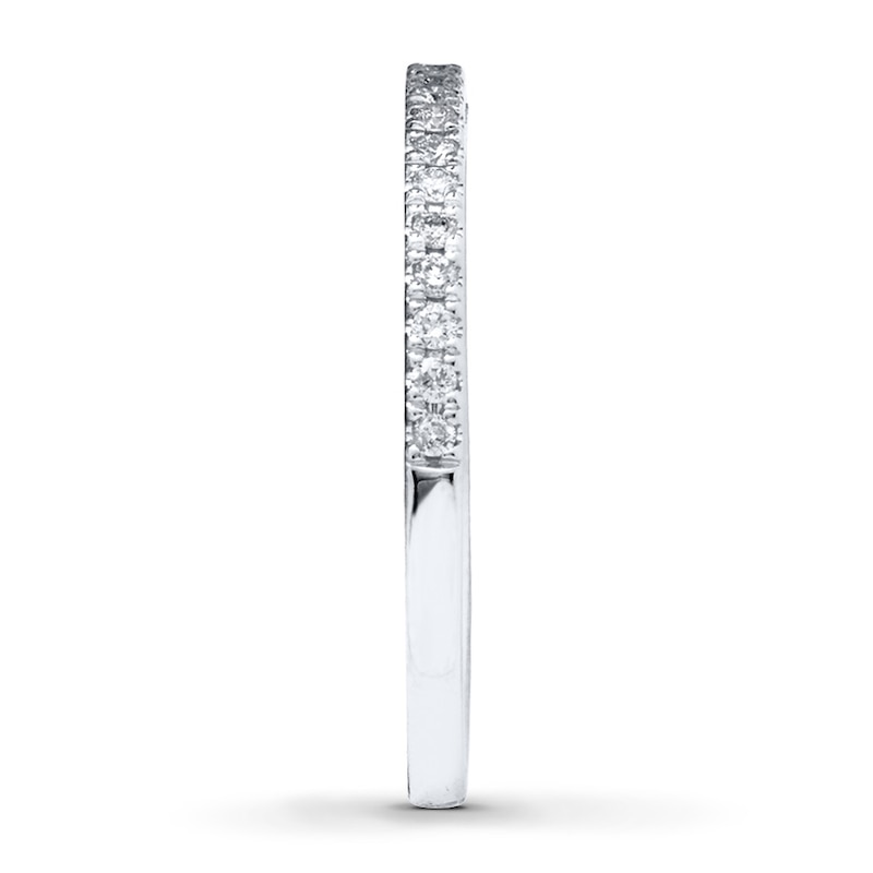 Main Image 3 of Previously Owned Diamond Wedding Band 1/5 ct tw Round-cut 14K White Gold - Size 4