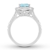 Thumbnail Image 2 of Previously Owned Neil Lane Aquamarine Engagement Ring 1-1/4 ct tw Round-cut Diamonds 14K White Gold Size 4.75