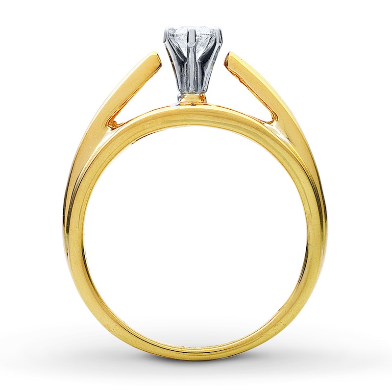Main Image 2 of Previously Owned Diamond Engagement Ring 1 ct tw Marquise, Baguette & Round-cut 14K Yellow Gold Size 4.5