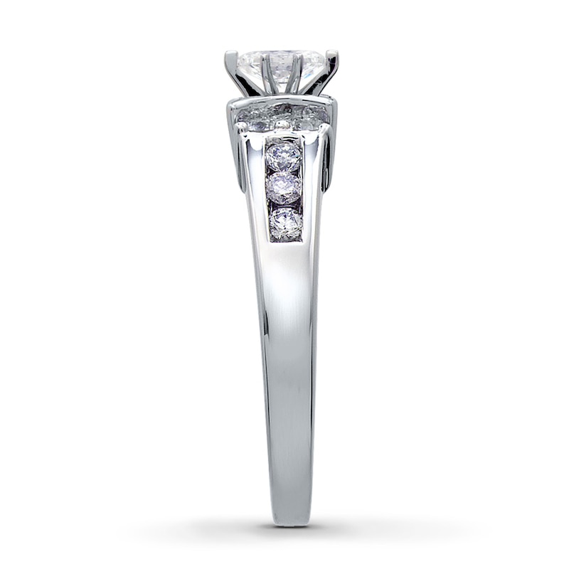 Main Image 3 of Previously Owned Diamond Engagement Ring 3/4 ct tw Marquise & Round-cut 14K White Gold Size 3