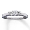 Thumbnail Image 0 of Previously Owned Three-Stone Engagement Ring 1/2 ct tw Round-cut Diamonds 14K White Gold - Size 10.25
