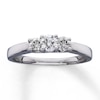 Thumbnail Image 1 of Previously Owned Three-Stone Engagement Ring 1/2 ct tw Round-cut Diamonds 14K White Gold Size 10.25