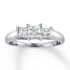 Thumbnail Image 0 of Previously Owned Three-stone Diamond Engagement Ring Princess-cut 1 ct tw 14 K White Gold - Size 3.5