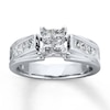 Thumbnail Image 1 of Previously Owned Engagement Ring 1 ct tw Princess & Ronud-cut Diamonds 14K White Gold - Size 4.25