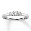 Thumbnail Image 1 of Previously Owned 3-Stone Diamond Engagement Ring 1/4 ct tw Round-cut 14K White Gold Size 4