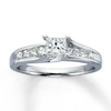 Thumbnail Image 0 of Previously Owned Diamond Engagement Ring 1 ct tw Princess & Round-cut 14K White Gold - Size 10.25