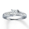 Thumbnail Image 1 of Previously Owned Diamond Engagement Ring 1 ct tw Princess & Round-cut 14K White Gold Size 10.25