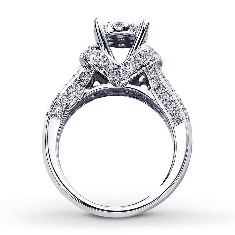 Main Image 2 of Previously Owned Diamond Engagement Ring 1-3/8 ct tw Round-cut 14K White Gold Size 12.25