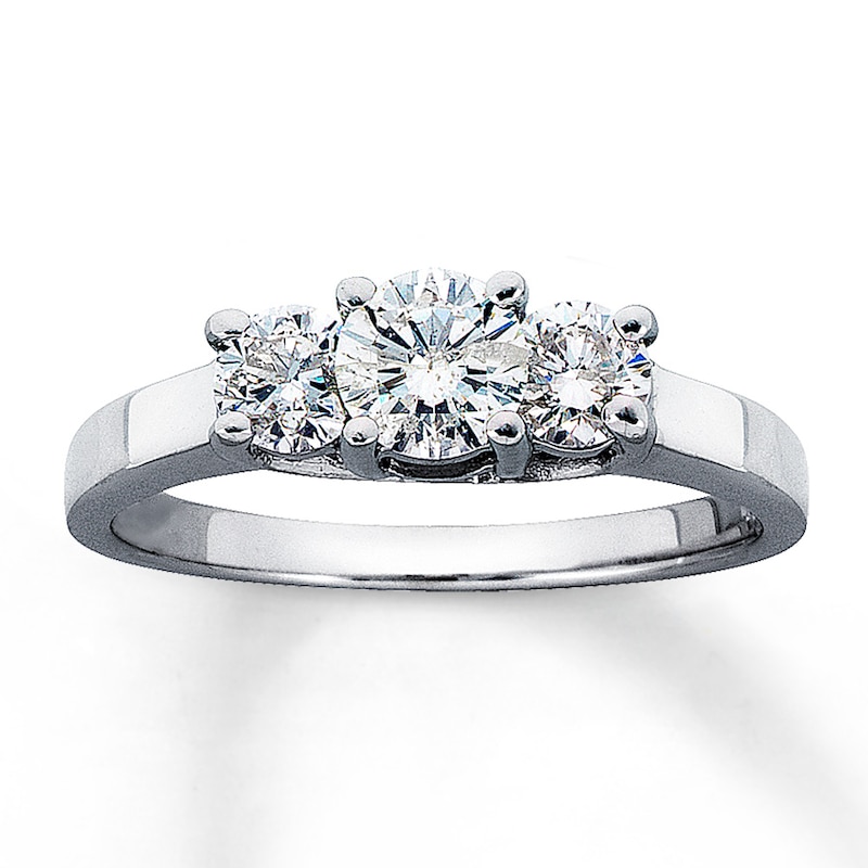 Main Image 1 of Previously Owned Anniversary Ring 1 ct tw Round-cut Diamonds 14K White Gold Size 10