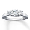 Thumbnail Image 0 of Previously Owned Anniversary Ring 1 ct tw Round-cut Diamonds 14K White Gold - Size 11