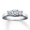 Thumbnail Image 0 of Previously Owned Anniversary Ring 1 ct tw Round-cut Diamonds 14K White Gold - Size 11