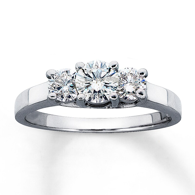 Previously Owned Anniversary Ring 1 ct tw Round-cut Diamonds 14K White Gold - Size 11