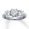 Thumbnail Image 1 of Previously Owned 3-Stone Diamond Engagement Ring 2 ct tw Round-cut 14K White Gold - Size 4