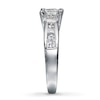 Thumbnail Image 3 of Previously Owned Diamond Engagement Ring 1-1/4 ct tw Princess & Round-cut 14K White Gold Size 4.25