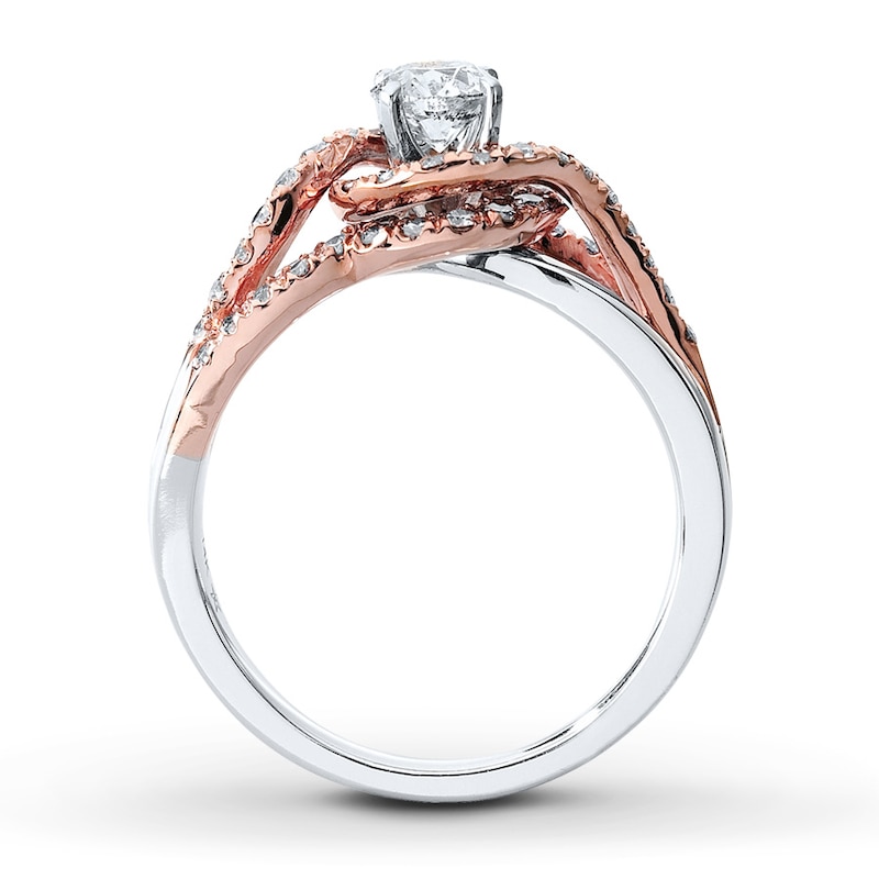 Main Image 2 of Previously Owned Diamond Engagement Ring 7/8 ct tw Round-cut 14K Two-Tone Gold Size 10