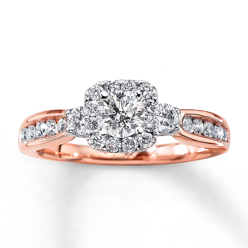 Main Image 1 of Previously Owned Diamond Engagement Ring 1 ct tw Round-cut 14K Two-Tone Gold Size 3