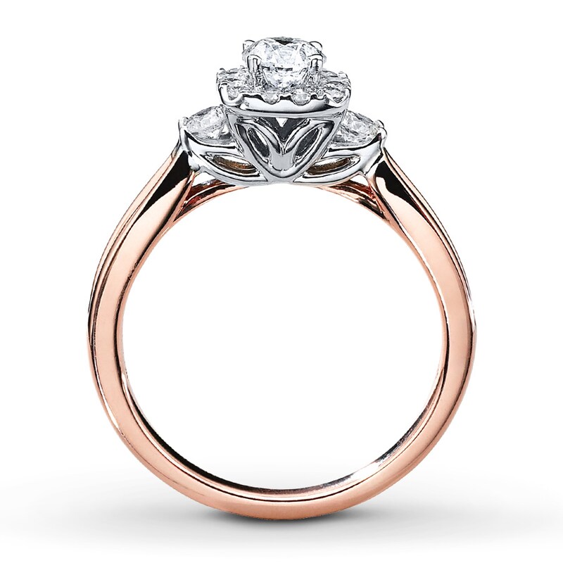 Main Image 2 of Previously Owned Diamond Engagement Ring 1 ct tw Round-cut 14K Two-Tone Gold Size 3