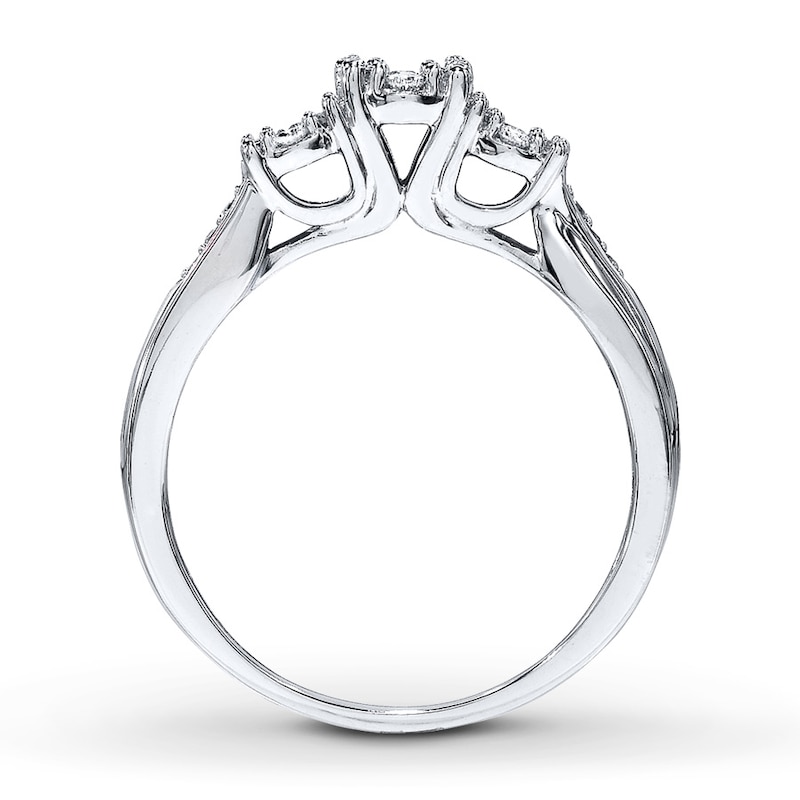 Previously Owned 3-Stone Diamond Engagement Ring 1/3 ct tw Round-cut 10K White Gold - Size 10.25