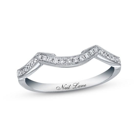 Previously Owned Neil Lane Diamond Wedding Band 1/8 ct tw Round-cut 14K White Gold Size 4.5