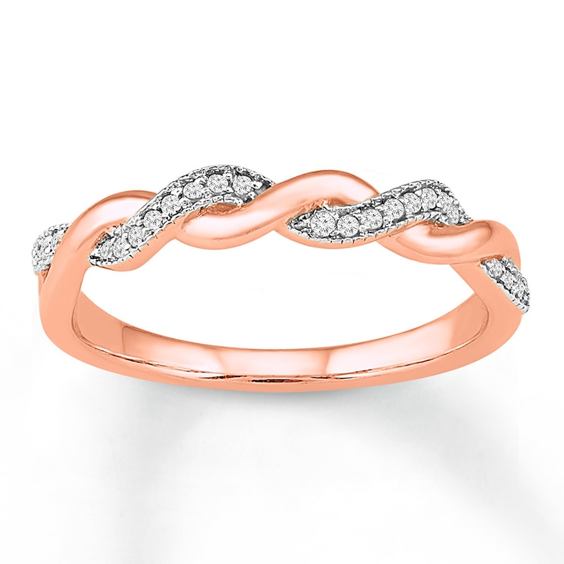 Main Image 1 of Previously Owned Diamond Anniversary Band 1/10 ct tw Round-cut 10K Rose Gold