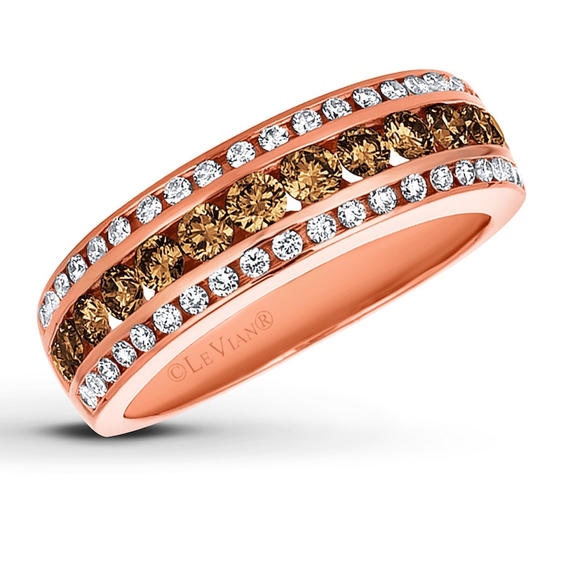 Main Image 1 of Previously Owned Le Vian Chocolate Diamonds 7/8 ct tw Round-cut Ring 14K Strawberry Gold