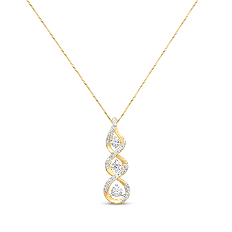 Main Image 1 of Previously Owned Diamond Necklace 5/8 ct tw Round-cut 10K Yellow Gold