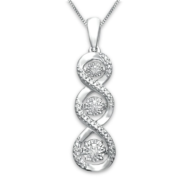 Main Image 1 of Previously Owned Unstoppable Love Necklace 1/15 ct tw Round Sterling Silver