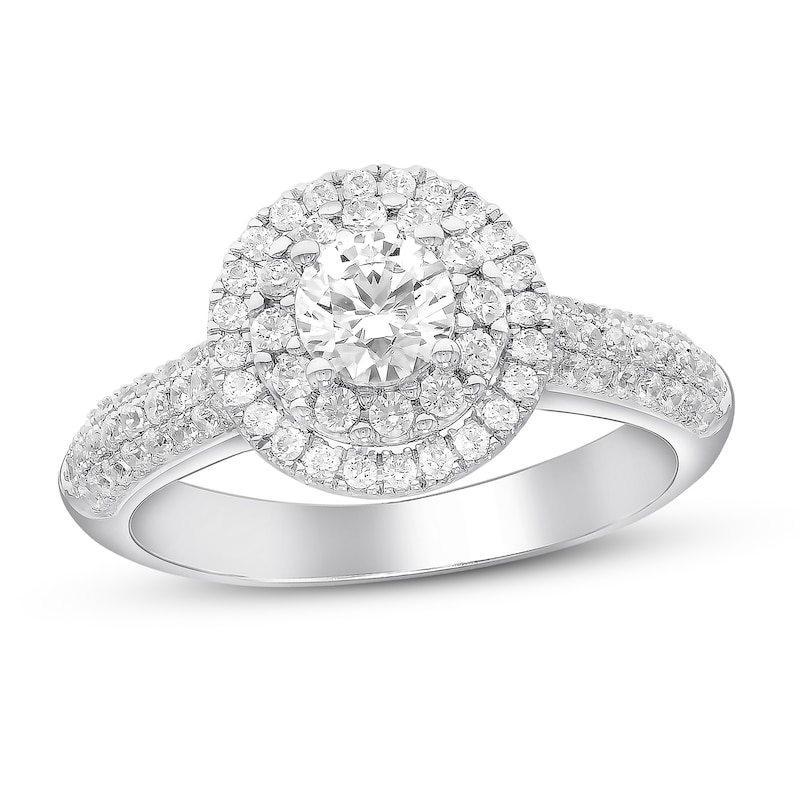 Main Image 1 of Previously Owned Diamond Engagement Ring 1 ct tw Round-cut 14K White Gold