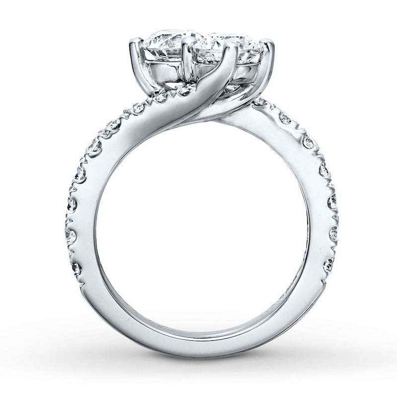 Main Image 2 of Previously Owned Ever Us Two-Stone Anniversary Ring 2-1/2 ct tw Round-cut Diamonds 14K White Gold